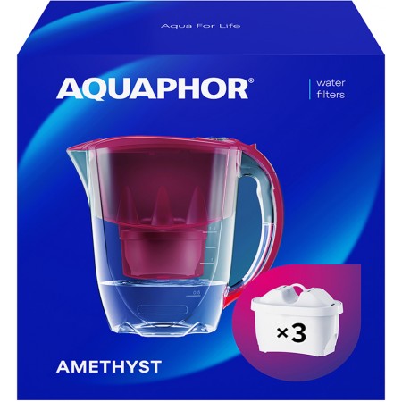 AQUAPHOR Set Filterkanne Amethyst inkl. 3 MAXFOR+ Filter, 200 L.