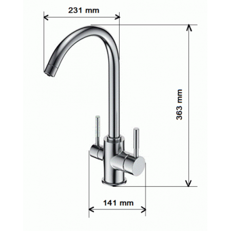 3-Wege Wasserhahn Aquaphor C125, Edelstahl